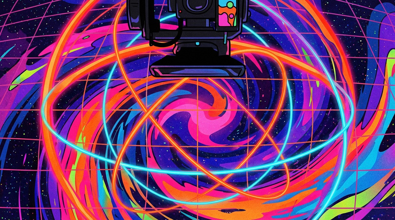 Concentric orbits of red and orange light